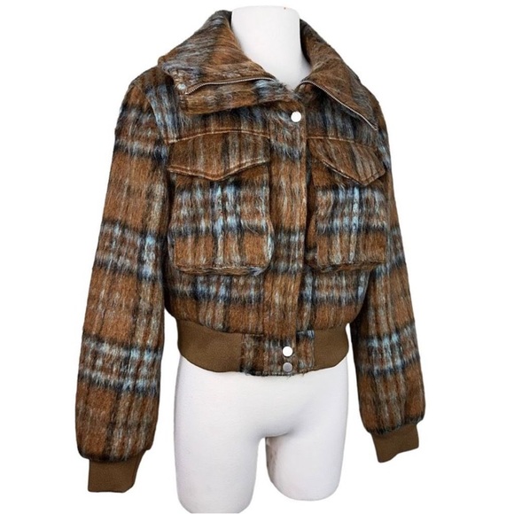 7 For All Mankind plaid bomber jacket size XS - Picture 2 of 7